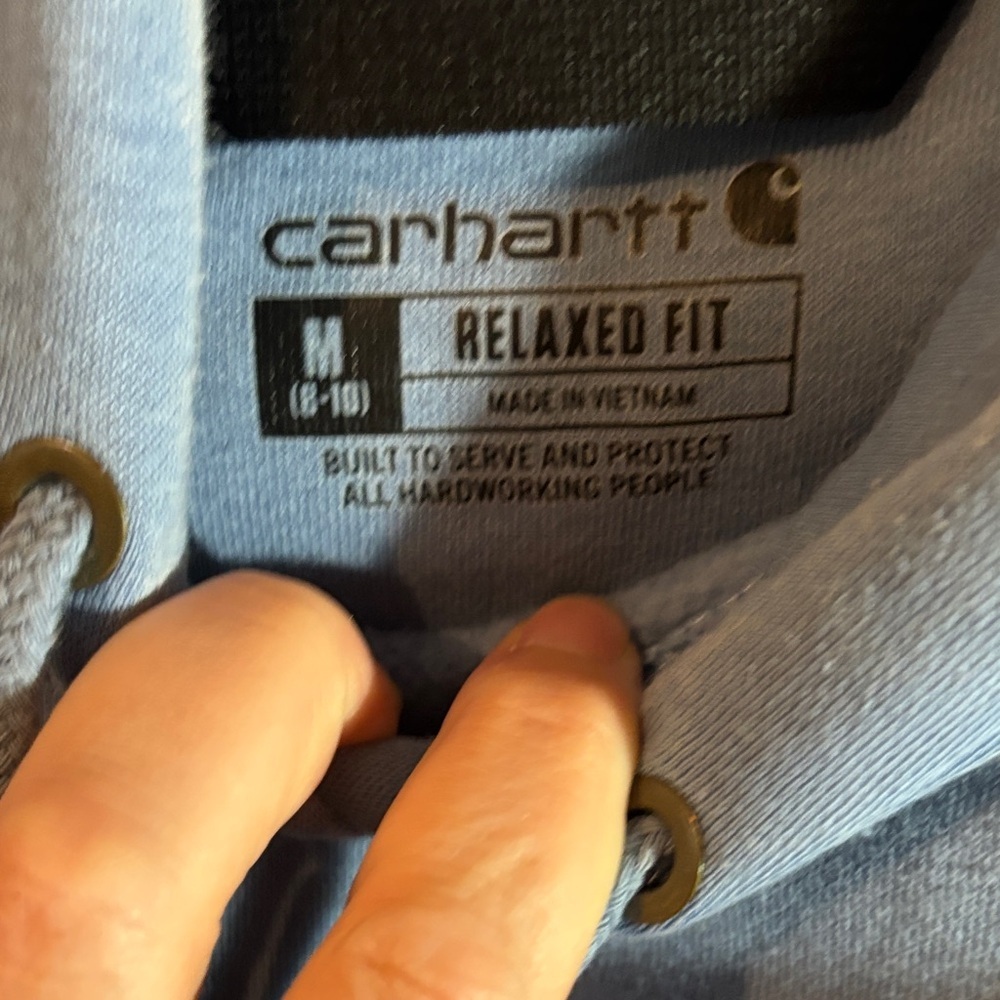 Boys Carhartt Sky Blue Hoodie Size 8-10 - Picture 2 of 3